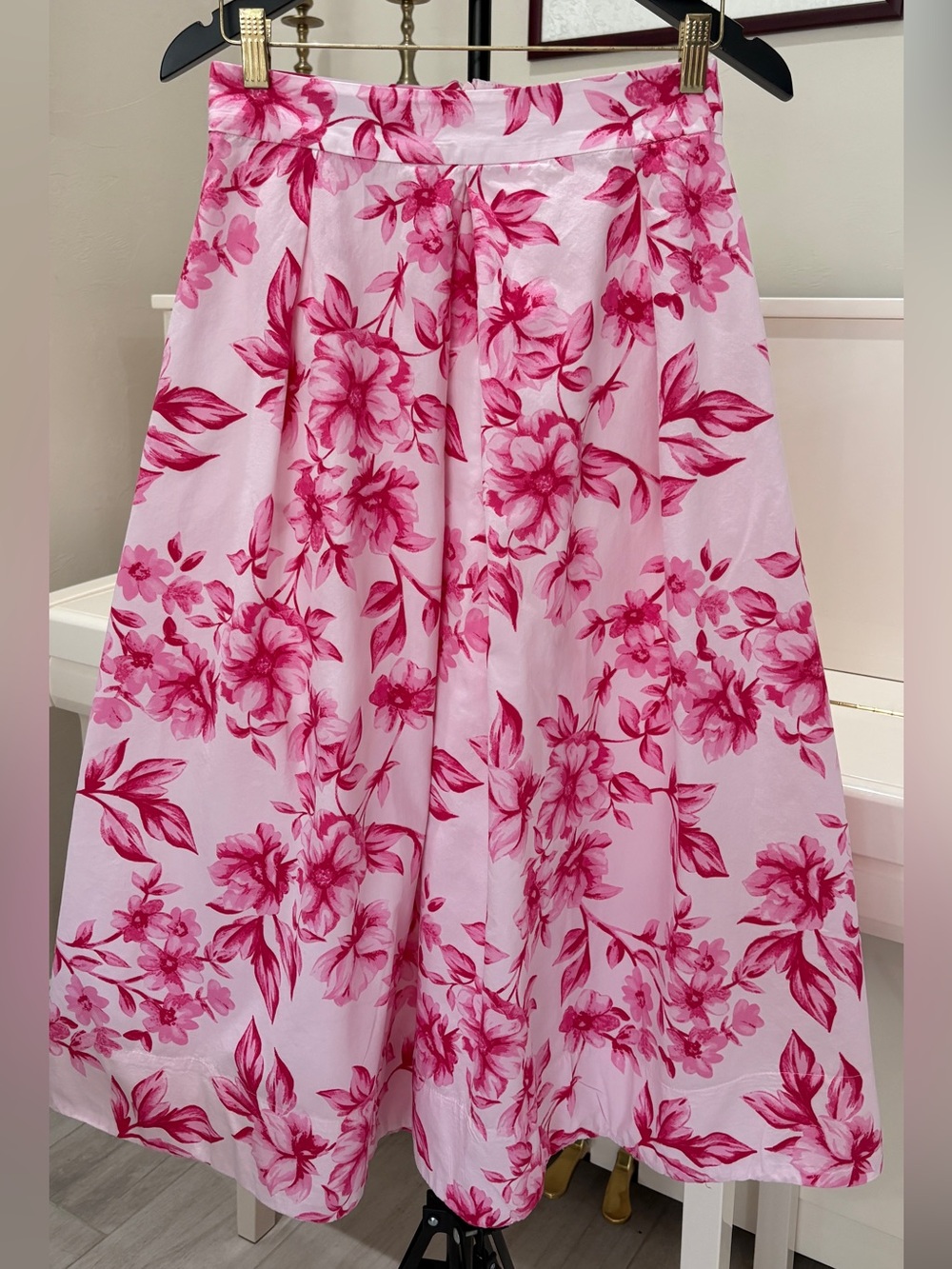 Zara Pink Floral Midi Skirt